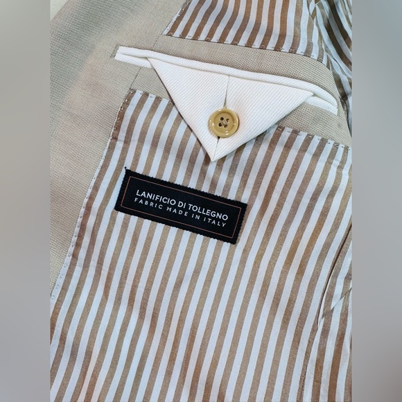 The Black Tux Tan Suit Merino Wool Wedding Event Suit - Picture 9 of 16